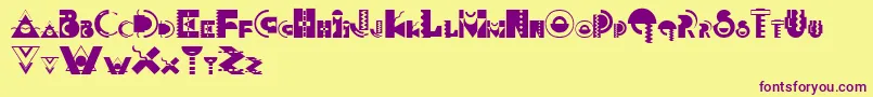 MemphisDisplay Font – Purple Fonts on Yellow Background