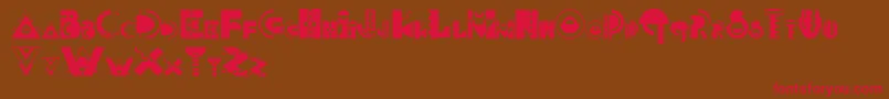 MemphisDisplay Font – Red Fonts on Brown Background