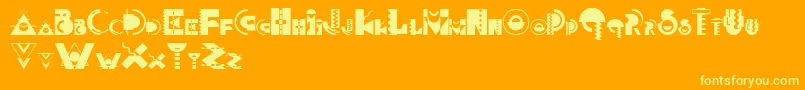 Czcionka MemphisDisplay – żółte czcionki na pomarańczowym tle
