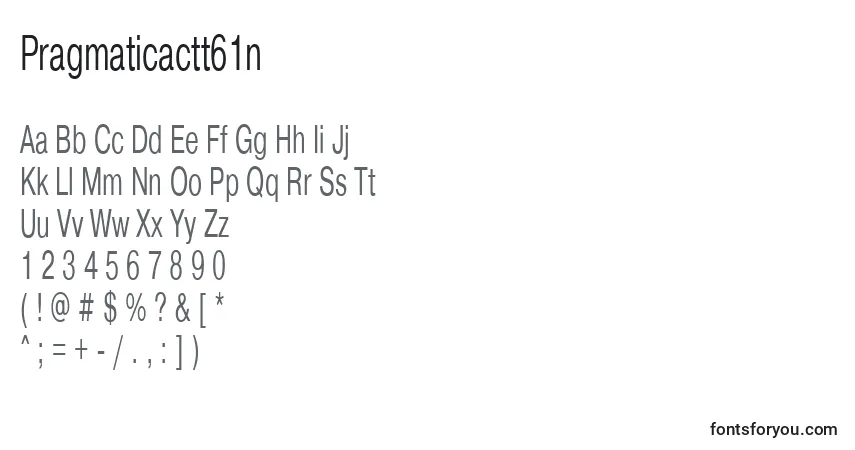 Шрифт Pragmaticactt61n – алфавит, цифры, специальные символы