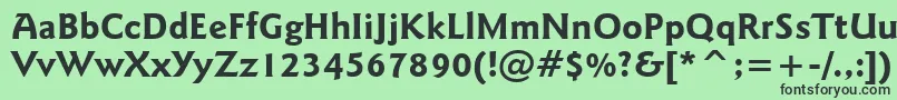 フォントGoudySansBoldBt – 緑の背景に黒い文字