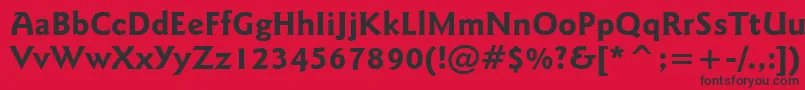 GoudySansBoldBt Font – Black Fonts on Red Background