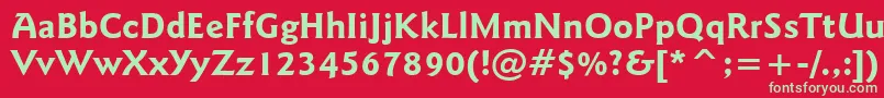 フォントGoudySansBoldBt – 赤い背景に緑の文字