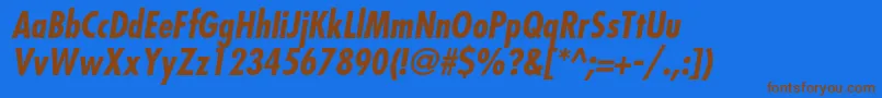 FuturastdCondensedboldobl-fontti – ruskeat fontit sinisellä taustalla