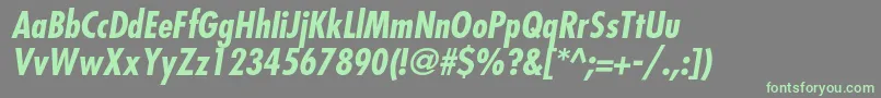 FuturastdCondensedboldobl Font – Green Fonts on Gray Background