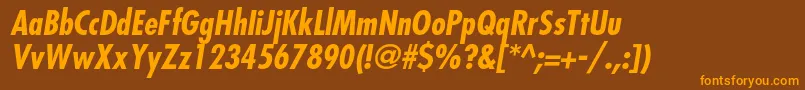 FuturastdCondensedboldobl Font – Orange Fonts on Brown Background