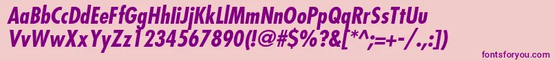 FuturastdCondensedboldobl Font – Purple Fonts on Pink Background