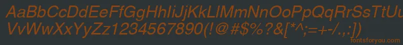 Police AghelveticacyrOblique – polices brunes sur fond noir
