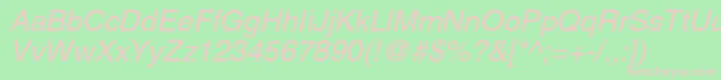 AghelveticacyrOblique Font – Pink Fonts on Green Background