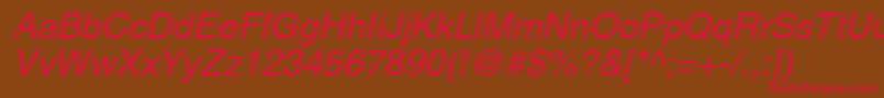 AghelveticacyrOblique Font – Red Fonts on Brown Background
