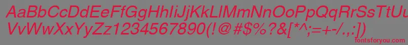 AghelveticacyrOblique Font – Red Fonts on Gray Background