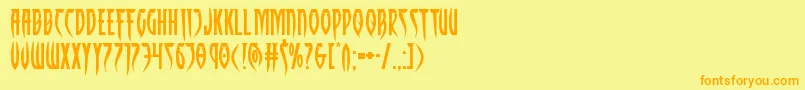 Inhumanityextraexpand-Schriftart – Orangefarbene Schriften auf gelbem Hintergrund