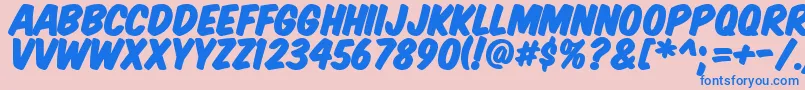 Komtitp Font – Blue Fonts on Pink Background