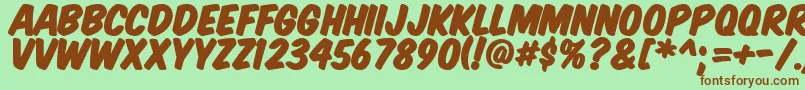 Komtitp Font – Brown Fonts on Green Background