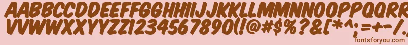 Komtitp Font – Brown Fonts on Pink Background