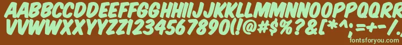 Komtitp Font – Green Fonts on Brown Background