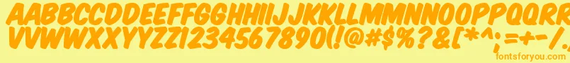 Komtitp Font – Orange Fonts on Yellow Background