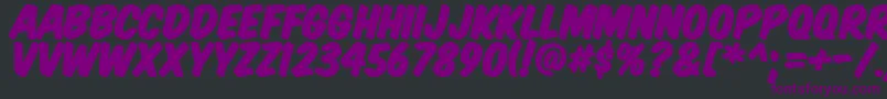 Komtitp-Schriftart – Violette Schriften auf schwarzem Hintergrund