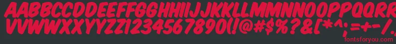 Komtitp Font – Red Fonts on Black Background