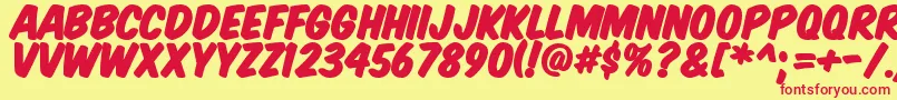 Komtitp Font – Red Fonts on Yellow Background