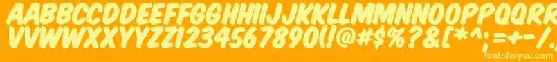 Komtitp Font – Yellow Fonts on Orange Background
