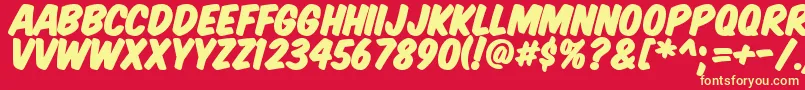 Komtitp Font – Yellow Fonts on Red Background