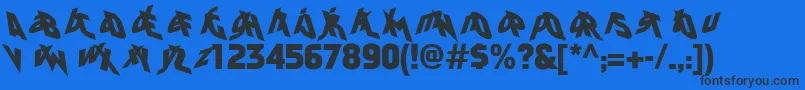 フォントFaktosMirrorNormal – 黒い文字の青い背景