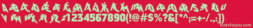FaktosMirrorNormal Font – Green Fonts on Red Background