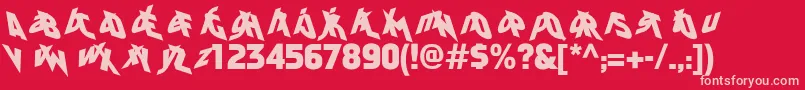 FaktosMirrorNormal Font – Pink Fonts on Red Background