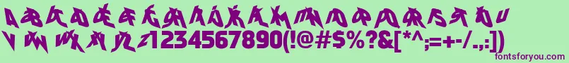 FaktosMirrorNormal Font – Purple Fonts on Green Background