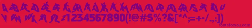 FaktosMirrorNormal Font – Purple Fonts on Red Background