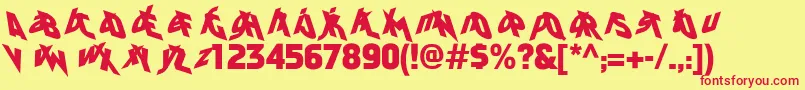 FaktosMirrorNormal Font – Red Fonts on Yellow Background
