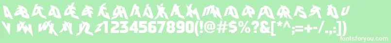 FaktosMirrorNormal Font – White Fonts on Green Background