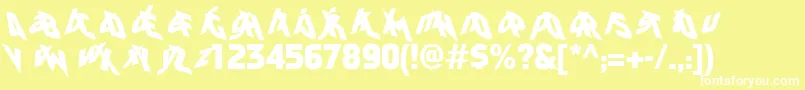FaktosMirrorNormal Font – White Fonts on Yellow Background