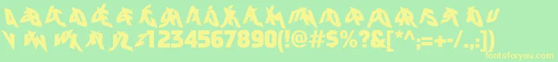 FaktosMirrorNormal Font – Yellow Fonts on Green Background