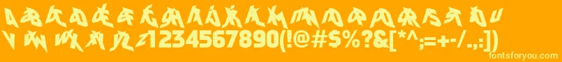 FaktosMirrorNormal Font – Yellow Fonts on Orange Background