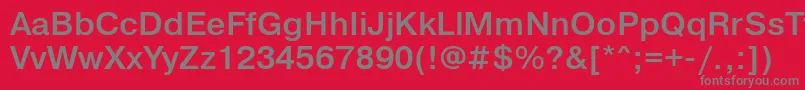 フォントPragmaticalightettBold – 赤い背景に灰色の文字