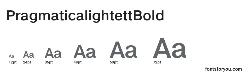 Размеры шрифта PragmaticalightettBold