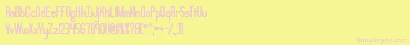 フォントLucidTypeABrk – ピンクのフォント、黄色の背景