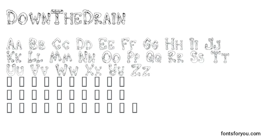DownTheDrain-fontti – aakkoset, numerot, erikoismerkit