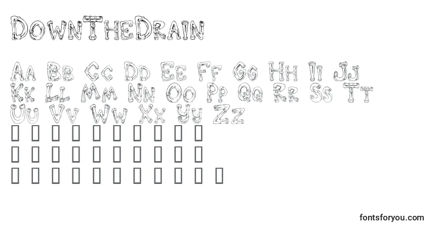 DownTheDrain Font – alphabet, numbers, special characters