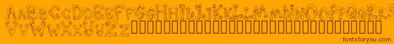 DownTheDrain Font – Brown Fonts on Orange Background