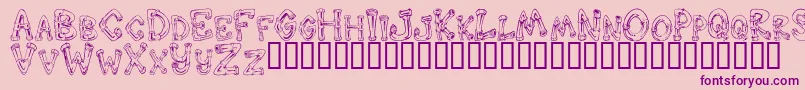 DownTheDrain Font – Purple Fonts on Pink Background