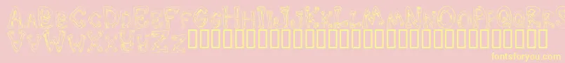 DownTheDrain Font – Yellow Fonts on Pink Background