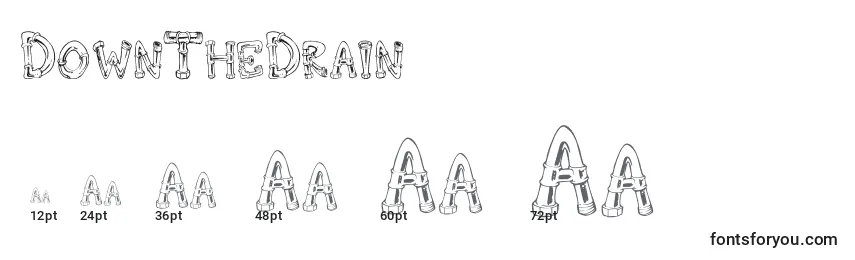 Размеры шрифта DownTheDrain