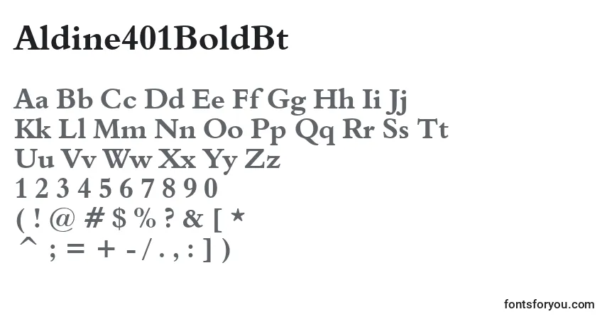 Schriftart Aldine401BoldBt – Alphabet, Zahlen, spezielle Symbole