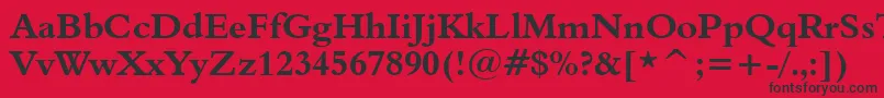 Aldine401BoldBt Font – Black Fonts on Red Background