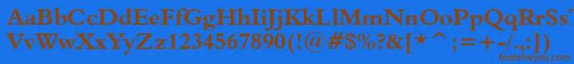 Aldine401BoldBt Font – Brown Fonts on Blue Background