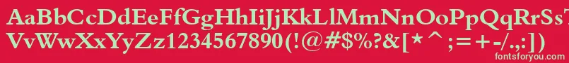 Aldine401BoldBt Font – Green Fonts on Red Background