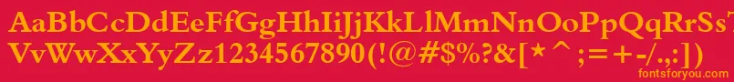 Aldine401BoldBt Font – Orange Fonts on Red Background